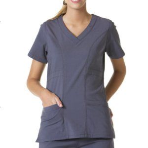 Maevn Scrub Top Size XS ECO FLEX 1214 Women's Curved V Neck Gray / Pewter